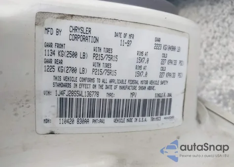 1998 Jeep Cherokee Se from USA, damaged, VIN 1J4FJ28S5WL136778